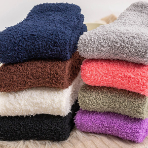 Haute élastique microfibre doux maison bas chaud moelleux équipage chaussettes de couchage classique couleur bonbon floue pantoufle chaussettes pour les femmes - Product Image 3