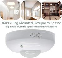 Capteur de présence à montage au plafond à 360 degrés, interrupteur de détecteur de mouvement PIR 110-240V, détecteur de mouvement haute sensibilité, interrupteur lumineux