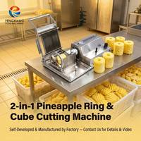 Fabrieksleverancier Ananas Snijmachine Ananas Snijder en Fan Chunks Cutter Combo Machine