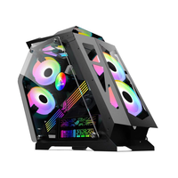 Mechades Mid Tower Gaming PC Case ATX Computer Case with RGB Light