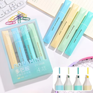 Set <span class=keywords><strong>de</strong></span> Marcadores <span class=keywords><strong>de</strong></span> Color Macaron Dopamine, Resaltadores Suaves con Protección Ocular, Marcador Oblicuo - Product Image 4