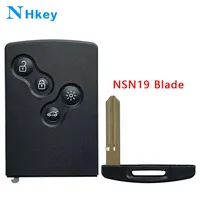 Coque de clé de remplacement noire NH avec logo pour Clio IV Captur 2009-2017 Megane 3 Koleos 4 boutons