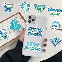 50 pegatinas de PVC impermeables con diseño de dibujos animados azules antiparacelos, para decoración DIY de fundas de teléfono, cuadernos y vasos.
