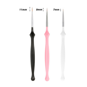 Pinceau à manche acrylique pour nail art, stylo liner à fleurs, pinceau en nylon pour peinture couleur, traçage de lignes, décoration d'ongles en gel, outil de manucure - Product Image 2