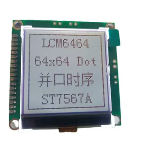 Venda por atacado personalizado LCM6464 TN STN FSTN Módulo LCD Painel de matriz de pontos monocromático 64X64 Tela gráfica LCD Módulo fabricante