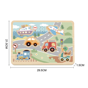 Casse-tête de véhicule en bois TOOKY TOY avec une vraie voix à consonance humaine - Product Image 3