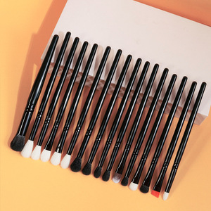 24Pcs Natural Goat Hair Makeup Brush Set Black Wood Handle Fan Brush Premium Face Eye Essential Brush Kit - Product Image 3