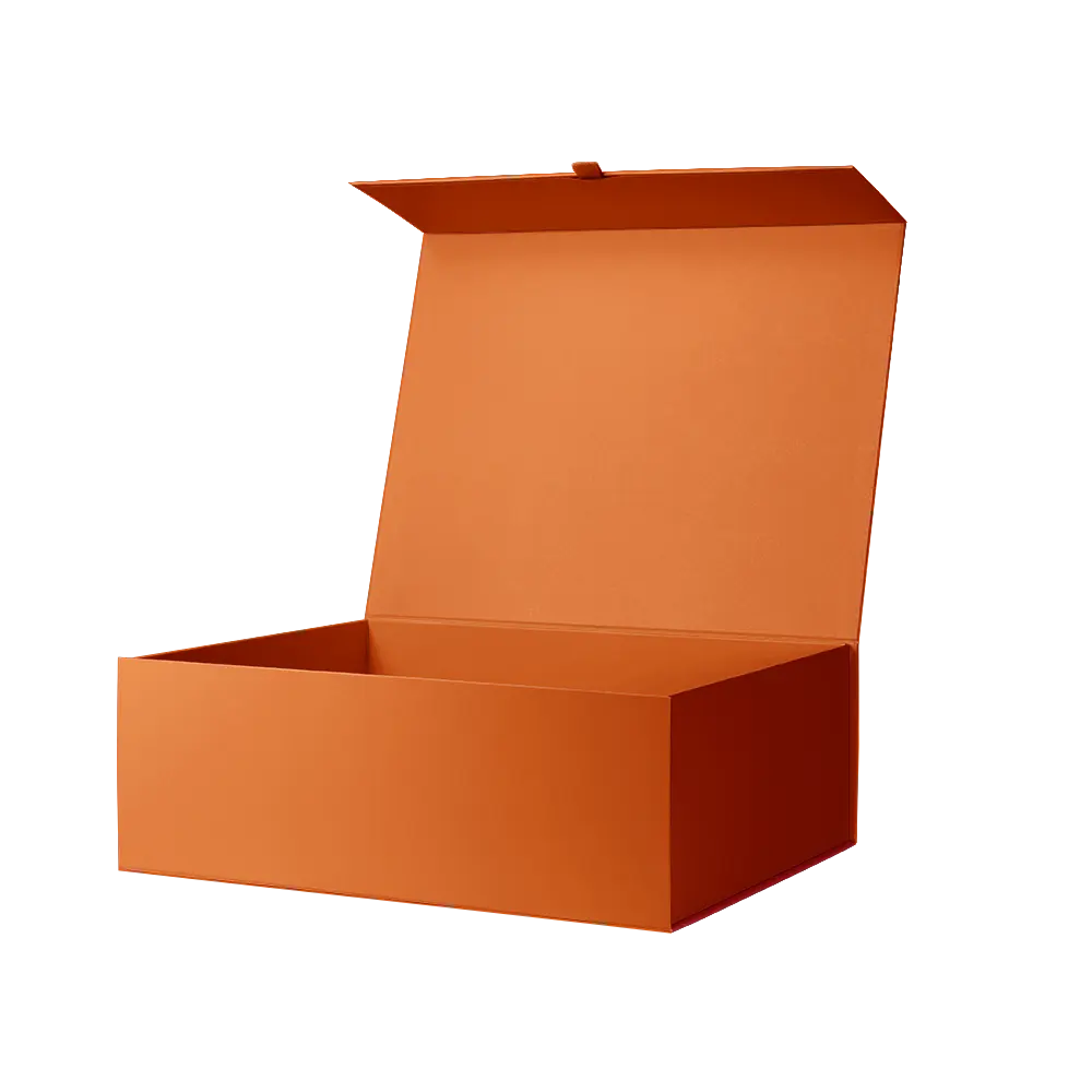 Orange Custom Luxury Folding Magnetic Large Size Skin Care/shoes/clothing Packaging Paper Gift Box Rigid Boxes Packaging Items