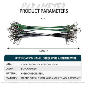 Ligne de leaders de pêche fil de pêche en acier inoxydable avec émerillons <span class=keywords><strong>Snap</strong></span> Connect pour leurres plate-forme d'appât ou crochets fil ligne de leader de pêche - Product Image 6