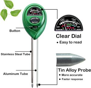 3-trong-1 Thép không gỉ thăm dò đất Ph/ánh sáng/độ ẩm mét cho trong nhà ngoài trời nhà máy bãi cỏ không có pin chậu hoa phong cách hiện đại - Product Image 3