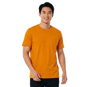 T-shirt pour homme de qualité supérieure, col rond, coton biologique doux, respirant, confortable, grande taille, épaules tombantes, logo personnalisé - Product Image 1