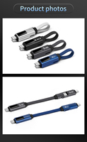 Kabel USB Gantungan Kunci 3 in 1 dengan Layar LED Digital 100W 5A PD Pengisian Cepat, Kabel Charger Mini Portabel, Mendukung Kustomisasi Logo