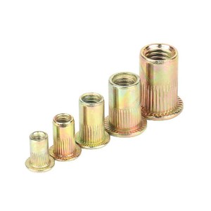 M3 M4 M8 3/8 Stainless Steel Flat Head Knurled Brass Threaded <strong>Rivet</strong> <strong>Nut</strong> - Product Image 5