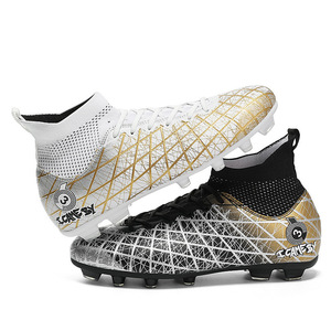 <span class=keywords><strong>Scarpe</strong></span> <span class=keywords><strong>da</strong></span> <span class=keywords><strong>Calcio</strong></span> Alte Unisex per Studenti, Bicolore, con Tacchetti AG per Erba Sintetica, Taglie Grandi 46 47 48, per Competizione e Allenamento - Product Image 1