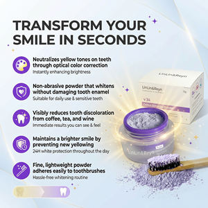 Kit Sbiancante per <span class=keywords><strong>Denti</strong></span> con Polvere Organica Viola PAP, Logo Personalizzato, Vendita all'Ingrosso - Product Image 2