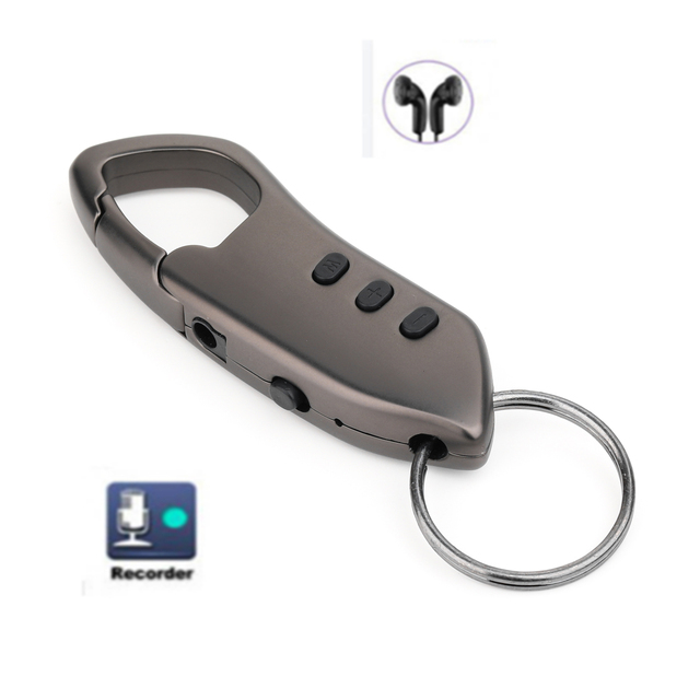 One-click Recording DSP Technology Time Stamp Voice Activated Key Chain Voice Recorder