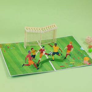 Vente en gros Papier Personnalisé Football Team 3D Pop Up Anniversaire Festiva Football Goal <span class=keywords><strong>Cadeau</strong></span> Cartes de Voeux Impression - Product Image 1