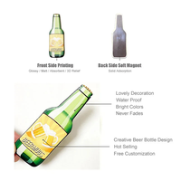 Aimant de réfrigérateur en céramique magnétique doux Art déco personnalisé en gros forme de tuile de bouteille de bière pour réfrigérateur cadeaux de décoration de souvenirs