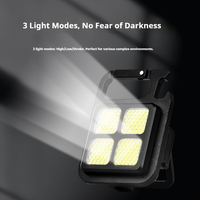 Mini lampe torche LED COB rechargeable par USB, multifonctionnelle, portable, puissante, pour travaux en extérieur, avec porte-clés