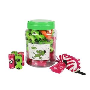 Sacs à déjections pour animaux de compagnie biodégradables écologiques, motif imprimé personnalisé, sacs à crottes de chien biodégradables, 30 rouleaux, emballage familial en baril - Product Image 4