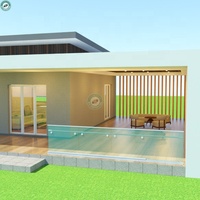 Maison préconditionnée de 3 chambres à coucher, Structure en acier lourd, Design de résidence moderne avec Garage au royaume-uni, 135sqm
