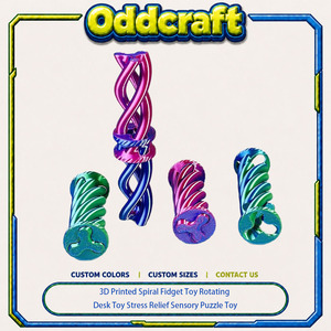 Jouet anti-stress en spirale en plastique imprimé en 3D, jouet de bureau rotatif, jouet sensoriel pour soulager le stress, puzzle pour les enfants de 5 à 7 ans par Oddcraft - Product Image 1
