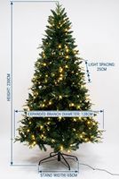 Árbol de Navidad Preiluminado de 230 cm, Automático, con Ramas Articuladas Mixtas de PE+PVC, 430 LED, Apertura Automática, Árbol de Navidad Artificial con Soporte Metálico