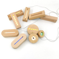 Présentoir de lumières LED rectangulaire en bois support de lampe 3D avec câble USB pour la maison veilleuses en acrylique et résine Art bricolage