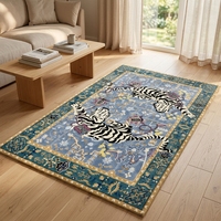 Tapis en acrylique tufté à la main, grand format, violet, motif animalier, pour salon, prix de gros, tapis de zone