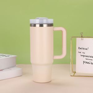 Insulated H2.0 Handle Car Tumbler 30oz Travel Mug Lid Straw Anti-Slip OEM ODM Custom Logo - Product Image 2