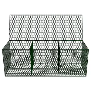 OEM Sản xuất nhà cung cấp của 2x1x1m 2x1x0.5m mạ kẽm PVC tráng lục giác gabion hộp Giỏ dây lưới lồng chi phí
