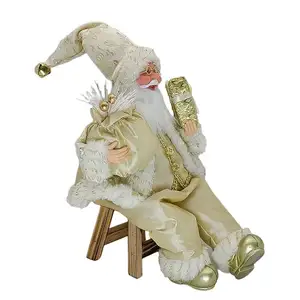 40 см рождественское плюшевое анимационное Электрическое Кресло-Качалка с Санта-Клаусом, музыкальное украшение, декоративная фигурка, коллекция Рождества