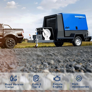 Compresor de Aire Portátil de 185 CFM Accionado por Motor Diésel para Minería y Construcción de Carreteras con Martillo Neumático - Product Image 5