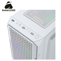 AntarcChill White Mid Tower ATX Gaming Computer Case Mesh Front Panel USB3.0 High Airflow Cooling Chassis Side Panel Window