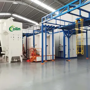Linha de produção de revestimento em pó do equipamento de revestimento em pó de entrega rápida com cabine de máquina e forno