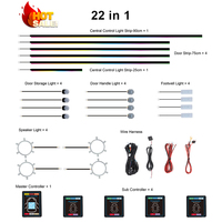 Kit d'éclairage d'ambiance LED RGBIC universel pour voiture, 22-en-1, installation facile, éclairage d'ambiance personnalisé pour l'intérieur de la voiture