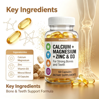 SIWEIDA Calcium Magnésium Zinc avec vitamine D3, gélules souples, complément nutritionnel quotidien pour adultes