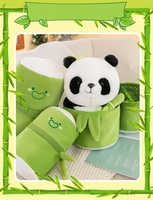 Vente directe usine – Jouets en peluche panda super doux de 25 à 35 cm, en coton PP, emballés sous vide, avec tube en bambou simulé – Adorables accessoires de poupées