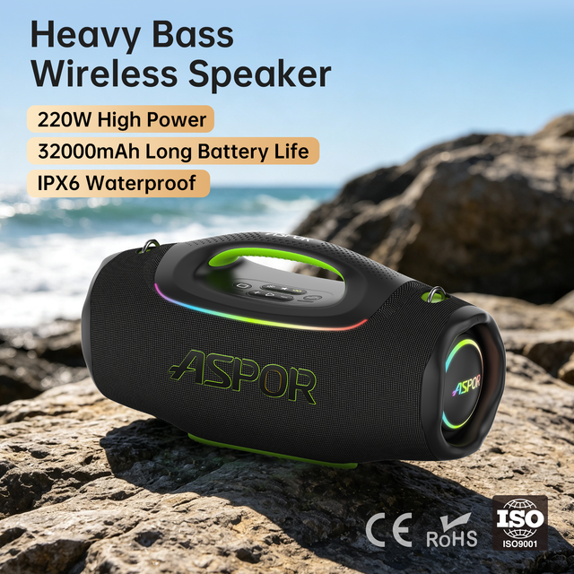 For A677 BT5.4 Wireless Speaker-Hi-Fi Stereo Sound RGB Multi-Color Lights Portable Surround Audio Car Audio 220W