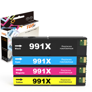 Cartucho de Tinta de Color Compatible Premium Topjet 990X 991X 990XL 991XL para Impresora de Inyección de Tinta <span class=keywords><strong>HP</strong></span> HP990 HP990X PageWide Pro MFP 777z - Product Image 1