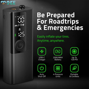 SeeMore مضخة هواء لاسلكية قابلة للحمل لضغط الهواء بمضخة كروية 4000 مللي أمبير في الساعة 2.5 بار لإطار السيارة - Product Image 4