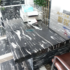 HDSTONE moderno Natural plata dragón negro mármol gran losa para baldosas escalera cocina fregadero baño tocadores - Product Image 4