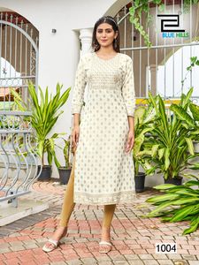 Ropa y accesorios Rayon Kurtis con bordado Trabajo Oficina Desgaste Kurti Disponible a precio asequible - Product Image 4