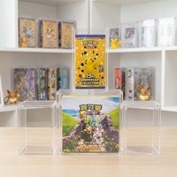 Boîte de présentation en acrylique transparent magnétique épaissie, design personnalisé pour la 25e anniversaire, boîte de rangement anti-poussière pour cartes TCG dorées