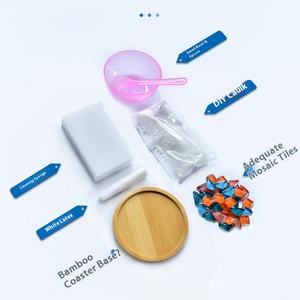 Sous-verre en mosaïque moderne bricolage créatif pour enfants activités réutilisables en bois faites à la main paquet de festival du nouvel an - Product Image 2