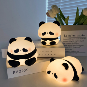 Luce notturna a LED sensibile al tocco, design a forma di <span class=keywords><strong>panda</strong></span>, regolazione a tre livelli, illuminazione colorata, funzione timer, ricaricabile, luce soffusa - Product Image 3