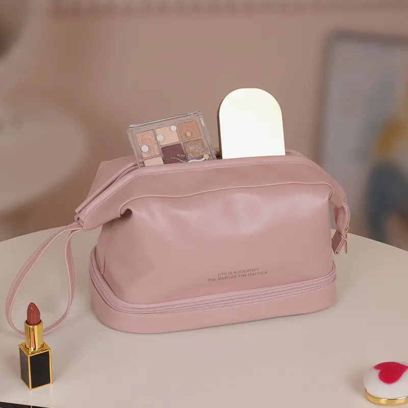 oem beauty makeup brush holder Cosmetic Bags & Cases make up bag Large Capacity plain toiletry makeup travel cosmetic bag