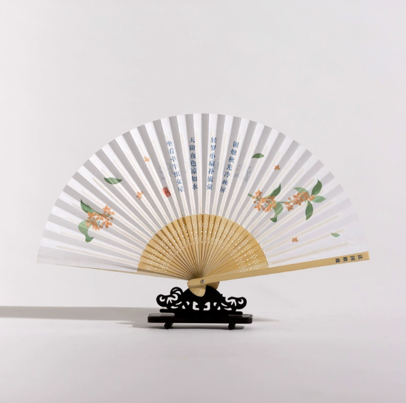 FAREA New Customized Handheld Fabric Folding Fans for Promotion Gift