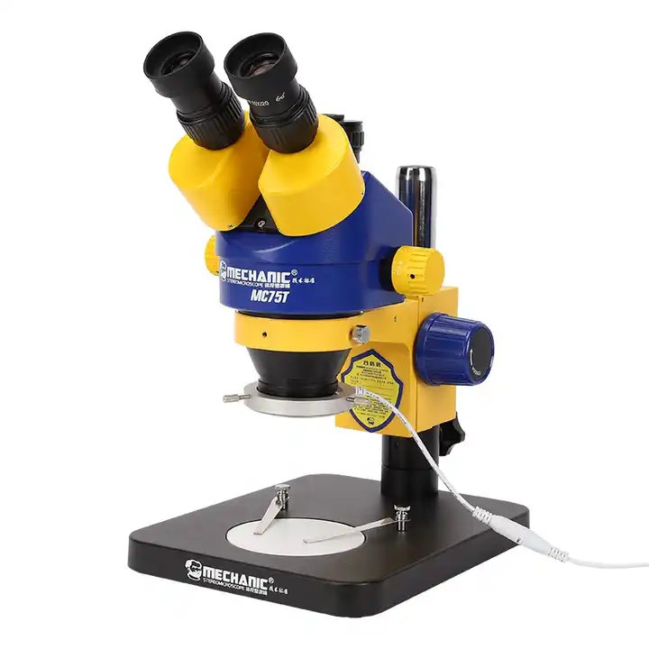 microscope stéréo trinoculaire mécanique mc75t-b1 de qualité industrielle  grande caméra grand angle pour le microscope de réparation de téléphone