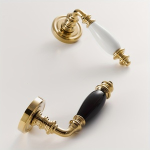 Maniglia per Porta in Lega di Zinco Stile Europeo con Finitura in Ceramica, Maniglia Moderna Separata per <span class=keywords><strong>Porte</strong></span> <span class=keywords><strong>Interne</strong></span> in Legno da 35-45mm - Product Image 3